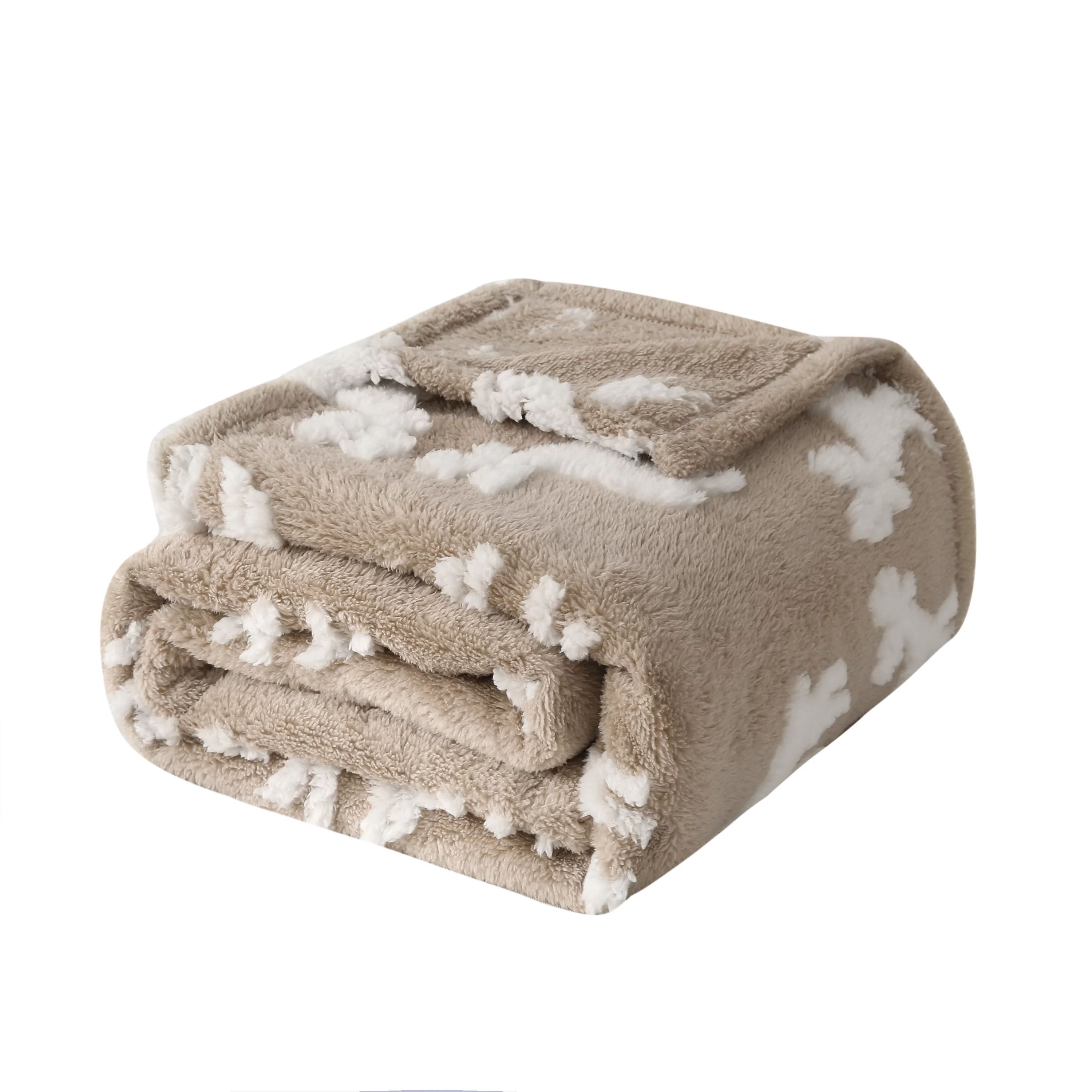Mainstays Tan Deer Sherpa Throw Blanket, 50"x60" | Walmart (US)
