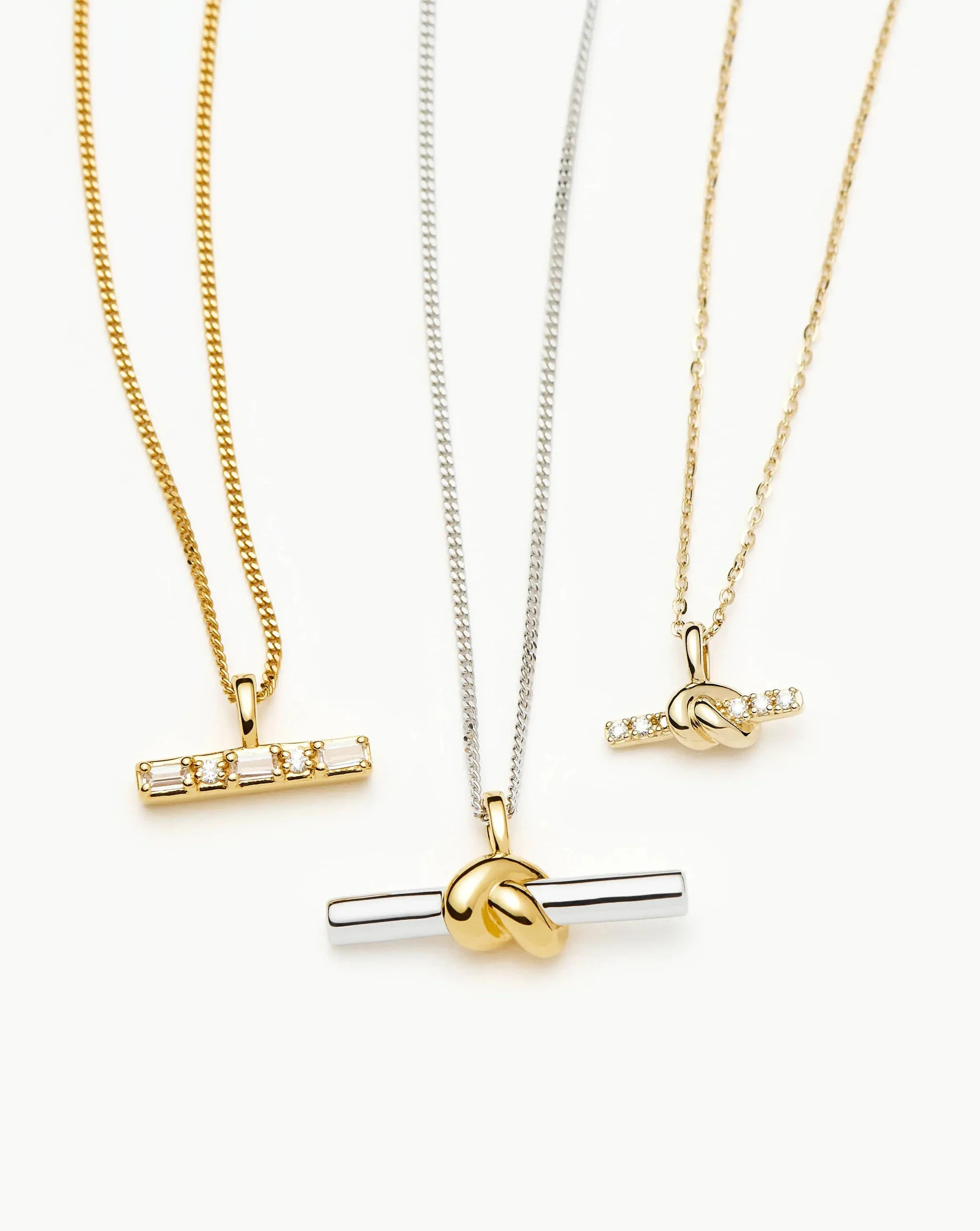 Lucy Williams T-Bar Knot Pendant Necklace - Gold & Silver | Missoma UK