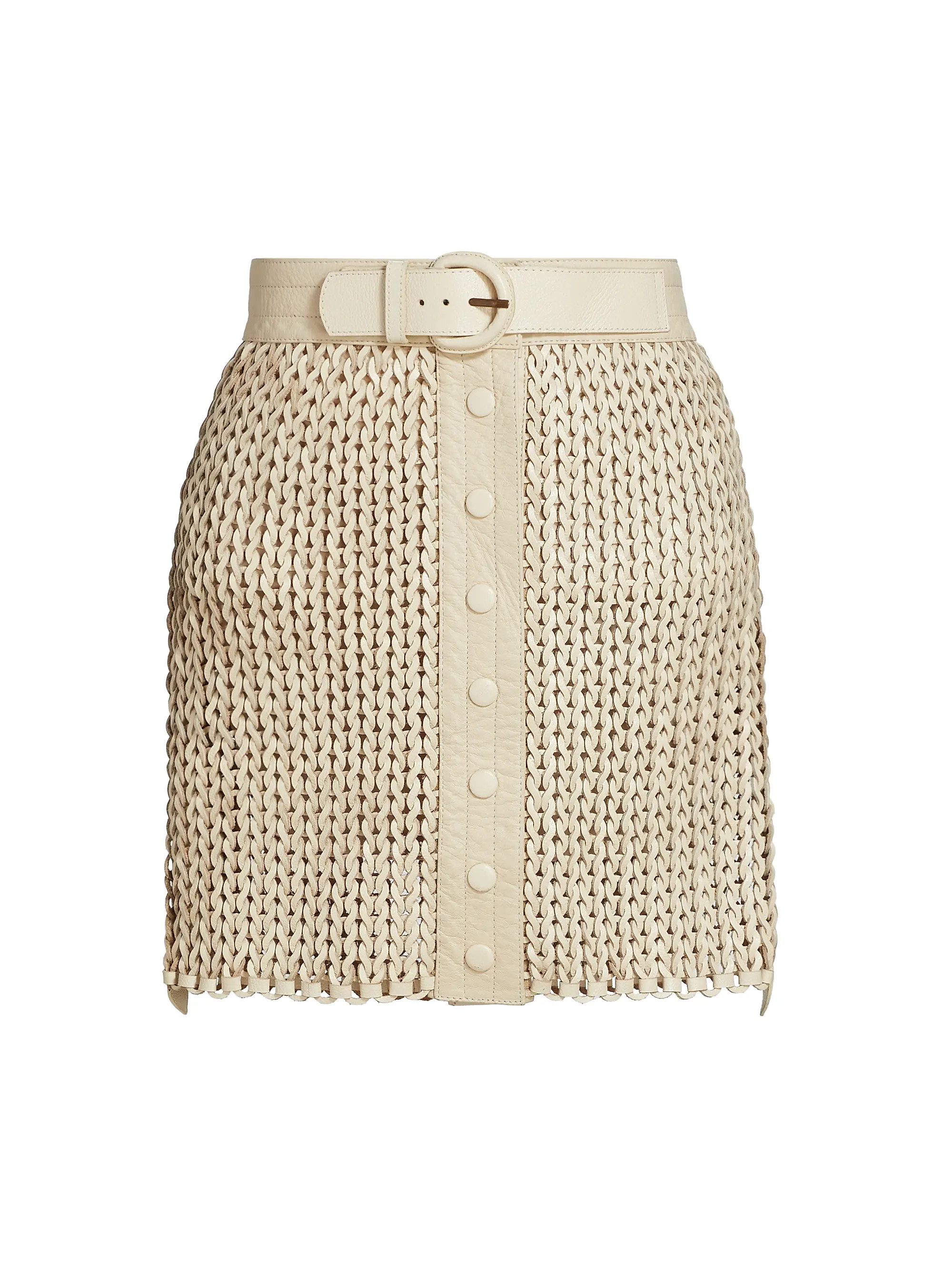 Kaiden Leather Knit Miniskirt | Saks Fifth Avenue