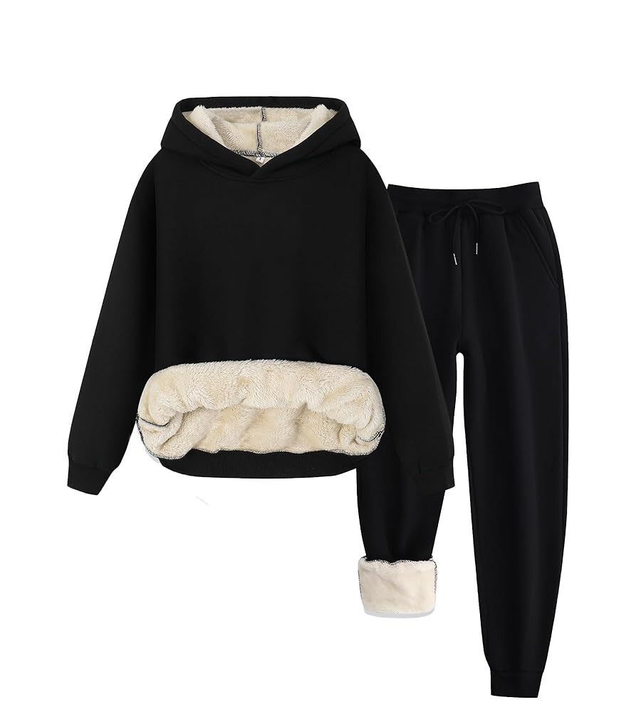 Colorful world Fleece Lined Lounge Sets for Women 2 Piece Outfits Tracksuit Pullover Hoodies Tops... | Amazon (US)