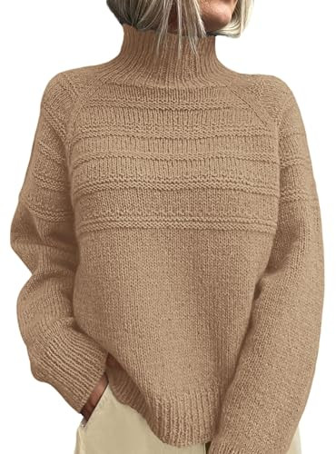 PRETTYGARDEN Women's Turtleneck Sweaters 2025 Fall Chunky Knit Pullover Long Sleeve Jumper Tops T... | Amazon (US)