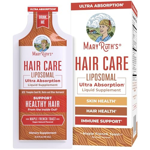 MaryRuth Organics Hair Growth Vitamins, Sugar & Gluten Free, Liquid Hair Vitamins with Vitamin D3, Vitamin E Biotin Hyaluronic Acid, Selenium for Hair & Skin Care Vegan, Non-GMO, 14-0.5 Fl Oz Pouches | Amazon (US)
