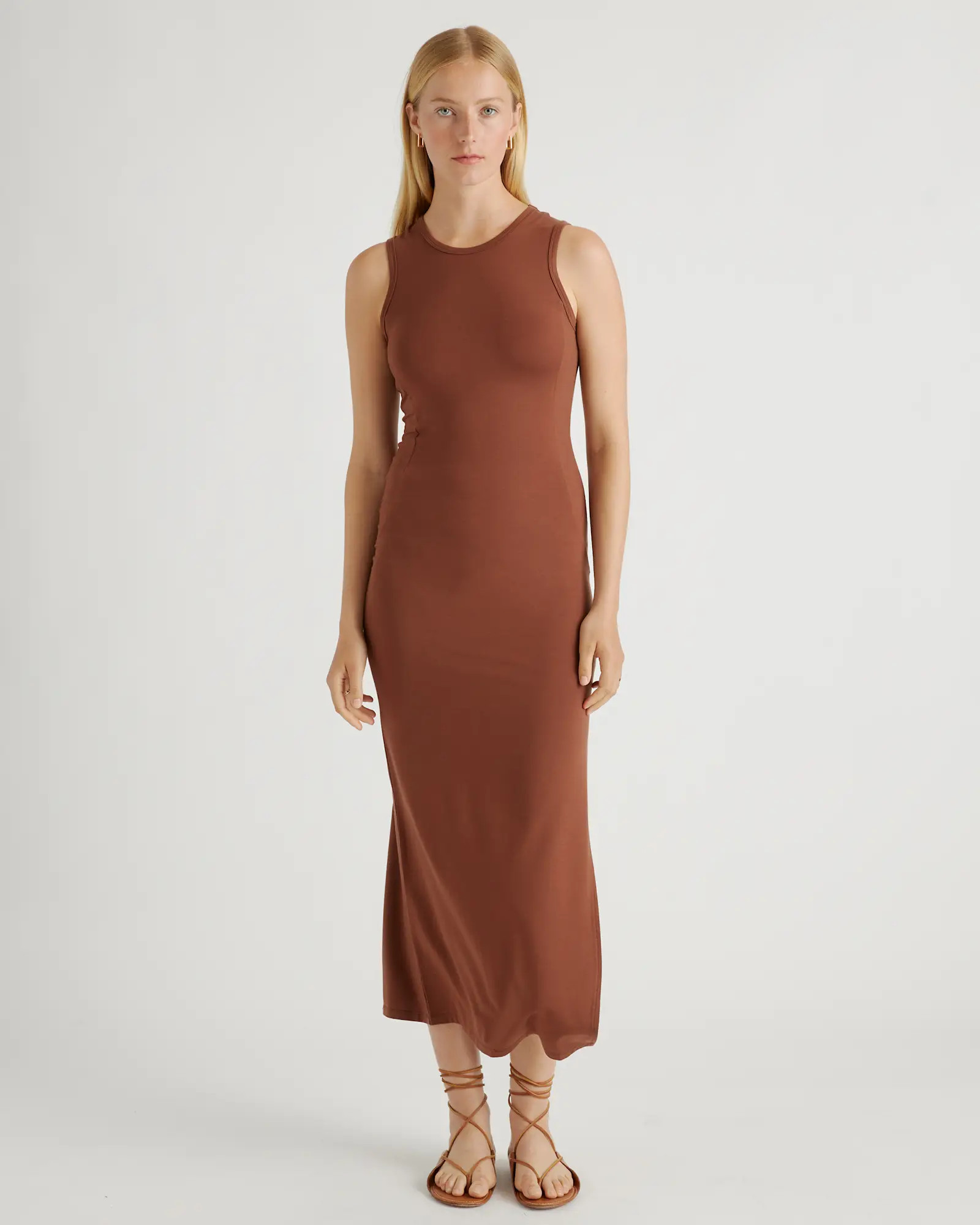 Tencel Jersey Tank Maxi Dress in Brown | Quince