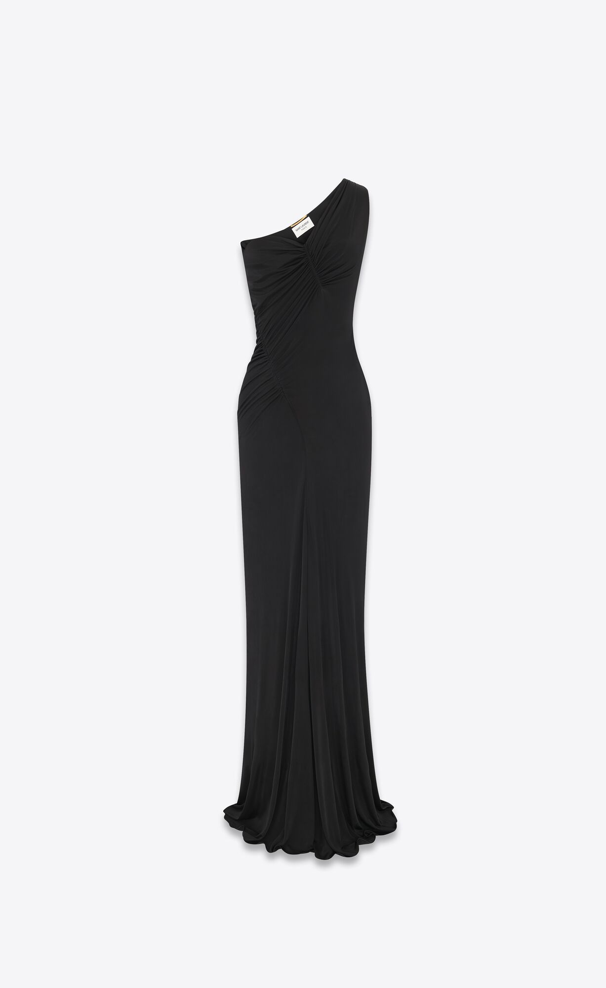 one shoulder long dress in shiny jersey | Saint Laurent Inc. (Global)