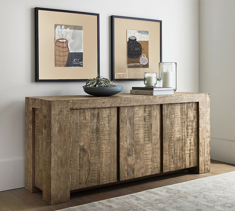 Palisades 3-Door Media Console | Pottery Barn (US)