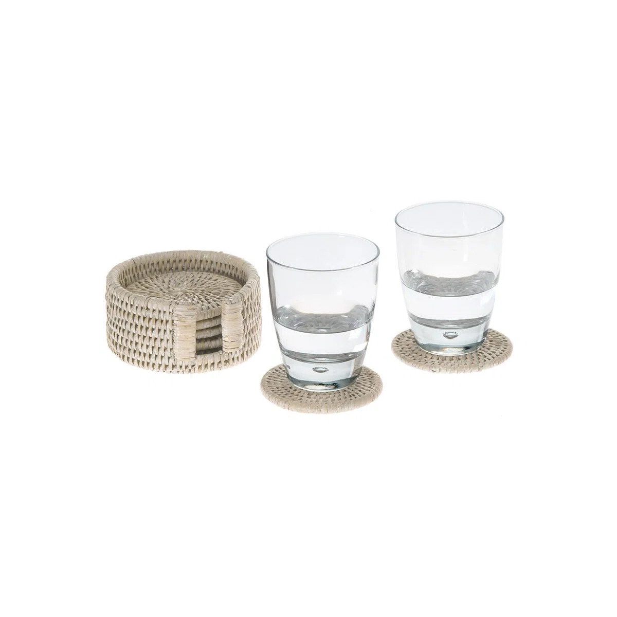 Everard Round 1 Piece Coaster Set With Holder | Wayfair North America