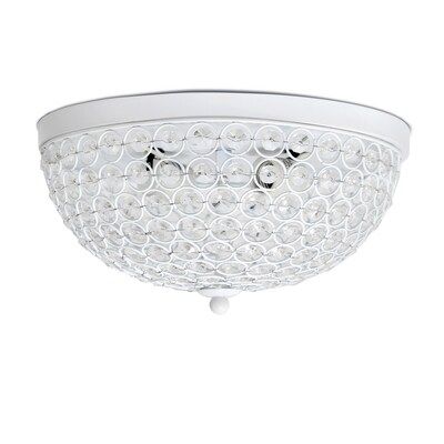Elegant Designs Elipse Crystal 2-Light 13-in White Incandescent Flush Mount Light Lowes.com | Lowe's