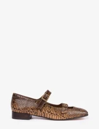 Jolie Mary Jane Snake Effect Shoe - Honey Snake | Penelope Chilvers