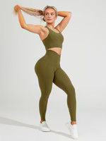 Monarch High Rise Legging - Grounded Dark Olive | Buffbunny