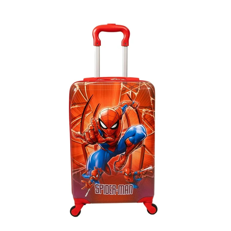 Kid's Marvel Spiderman Character 18" Carry on Hardside ABS Spinner Luggage Suitcase, Red | Walmart (US)