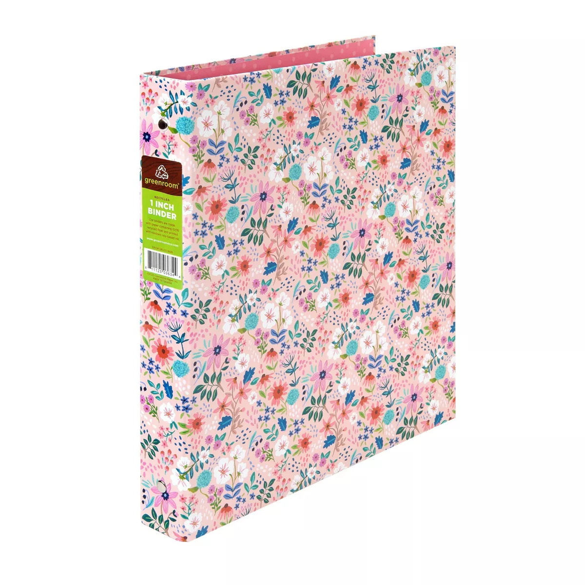 1" Ring Binder Ditsy Floral Pink - greenroom | Target