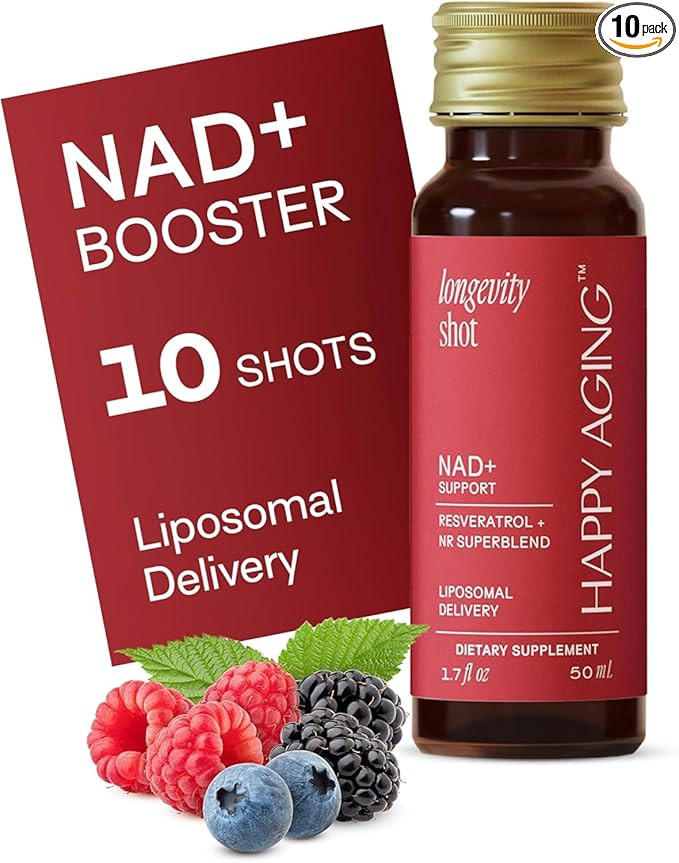 Liquid NAD+ Longevity Shots | NMN Alternative | Liposomal Nicotinamide Riboside and Resveratrol w... | Amazon (US)