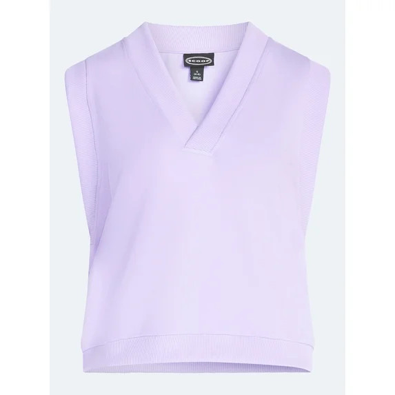 Scoop Women's Scubaknit Sleeveless Deep V-Neck Top, Sizes XS-XXL | Walmart (US)