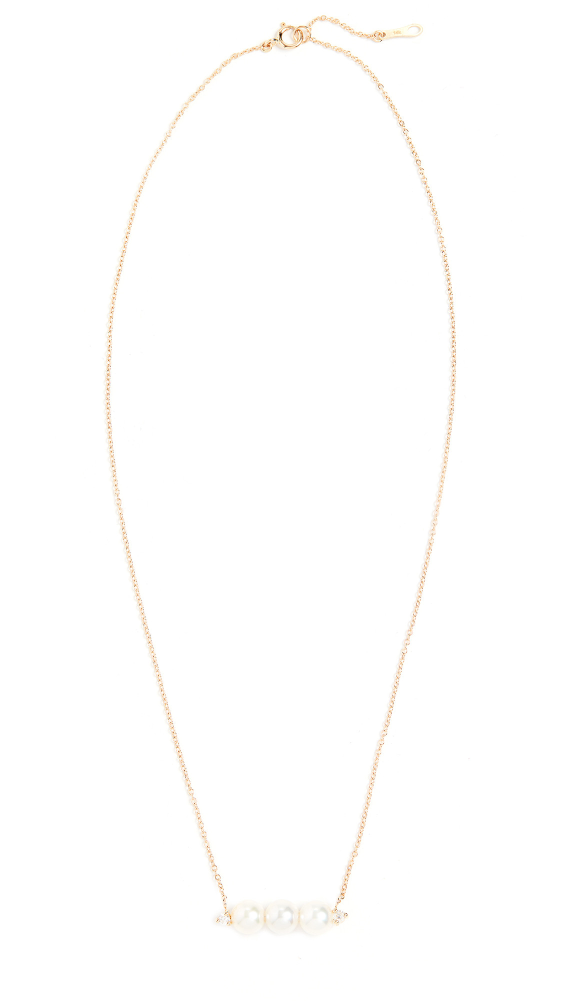 14k Pearl & Diamond Bar Necklace | Shopbop