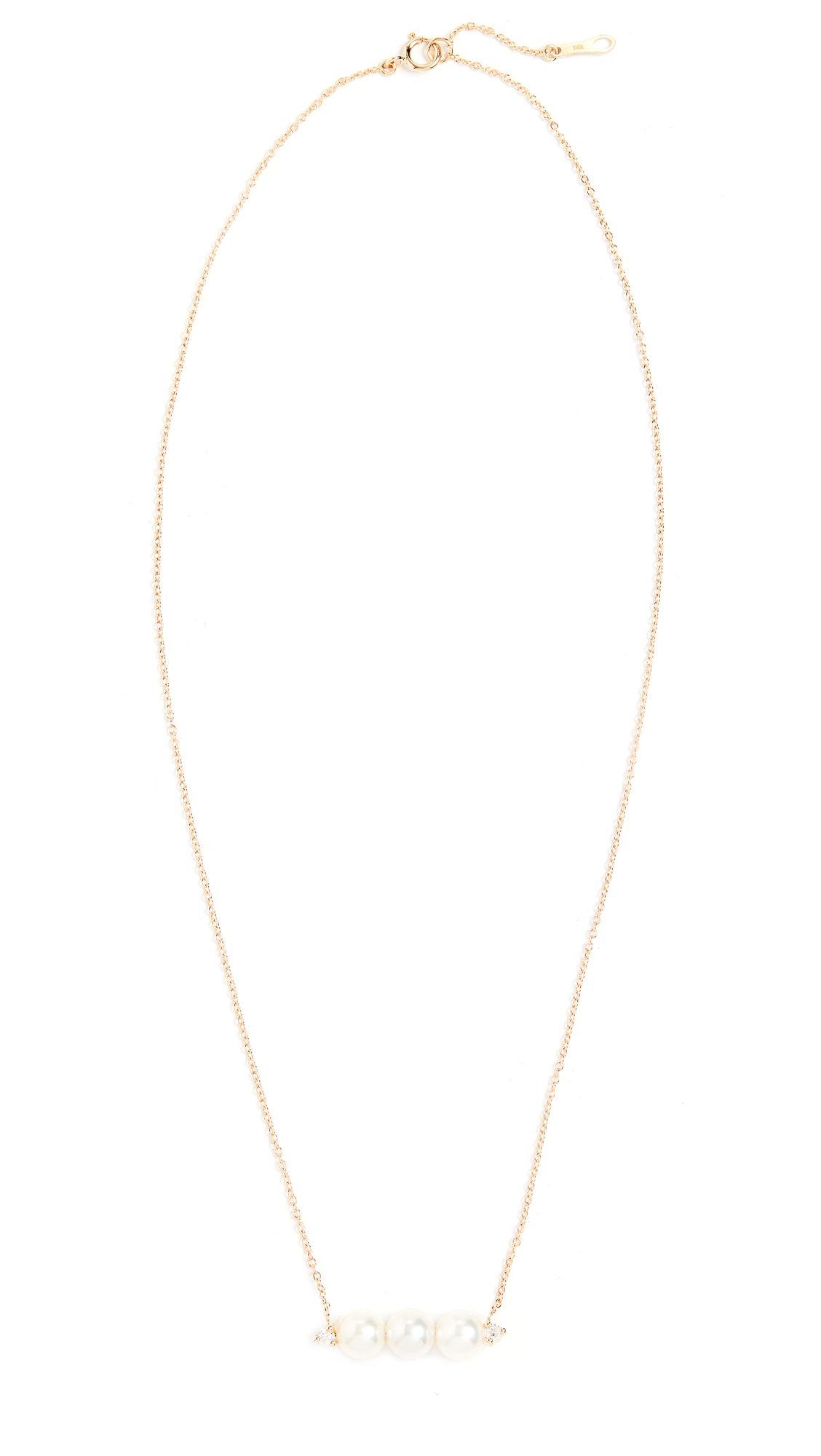 14k Pearl & Diamond Bar Necklace | Shopbop