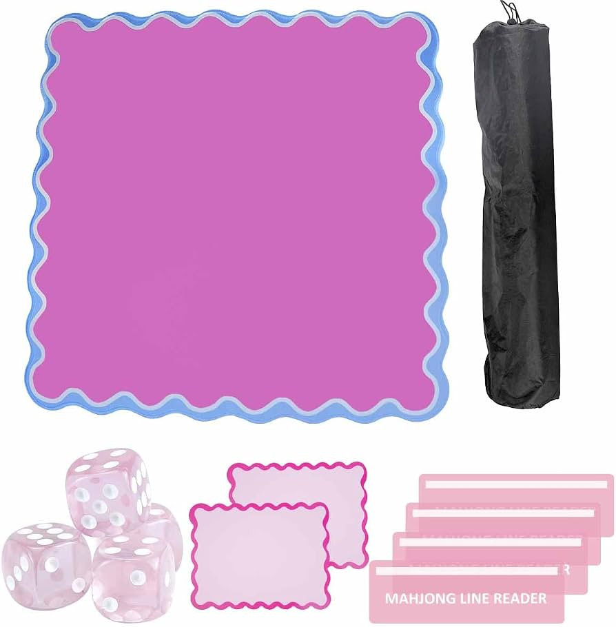 Thick Mini Mahjong Mat Travel 21\u201d X21 \u201dCome with Tile Shufflers Line Finder Carrying Ba... | Amazon (US)