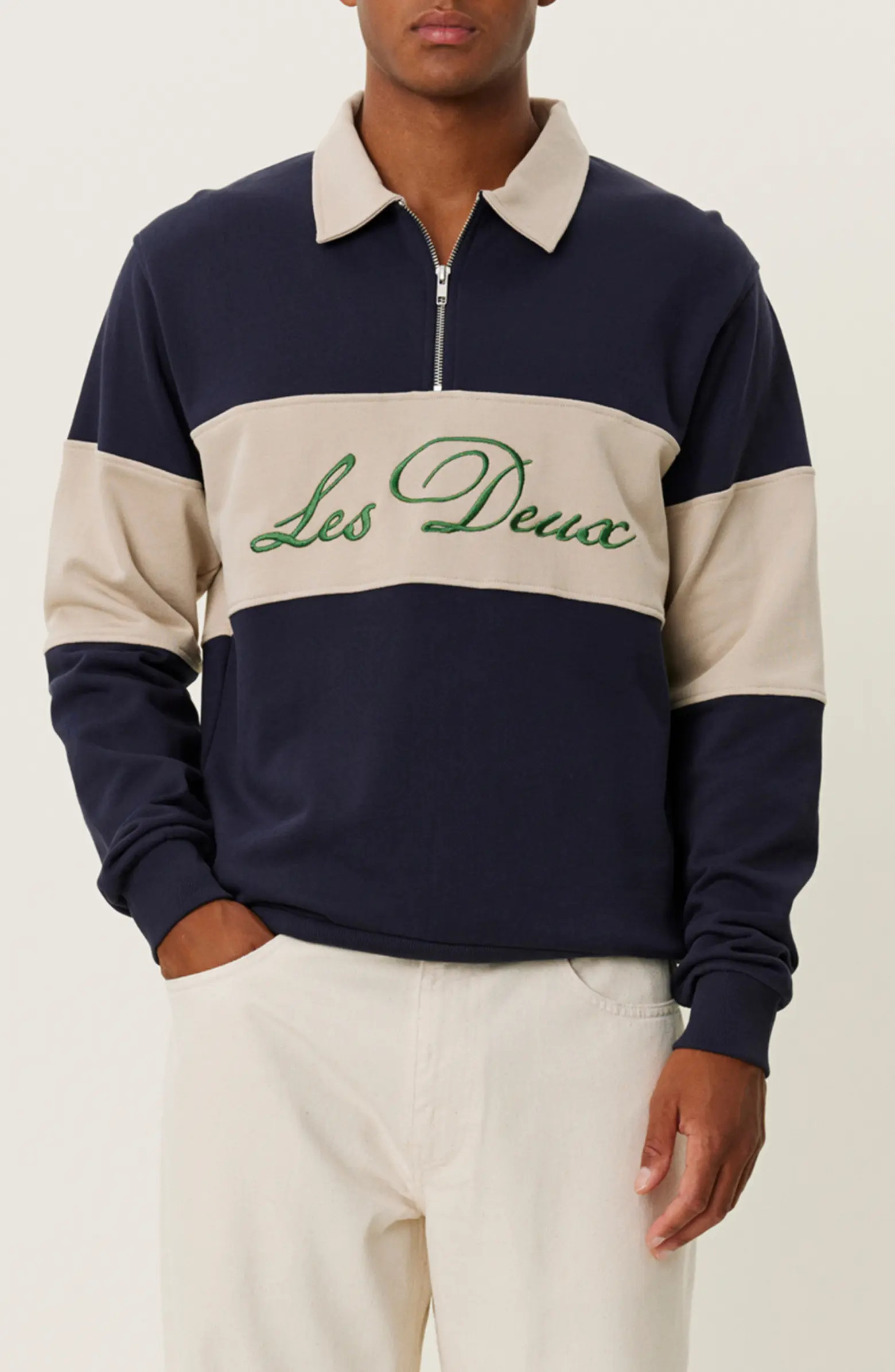 Les Deux Cory Quarter Zip Rugby Shirt | Nordstrom | Nordstrom