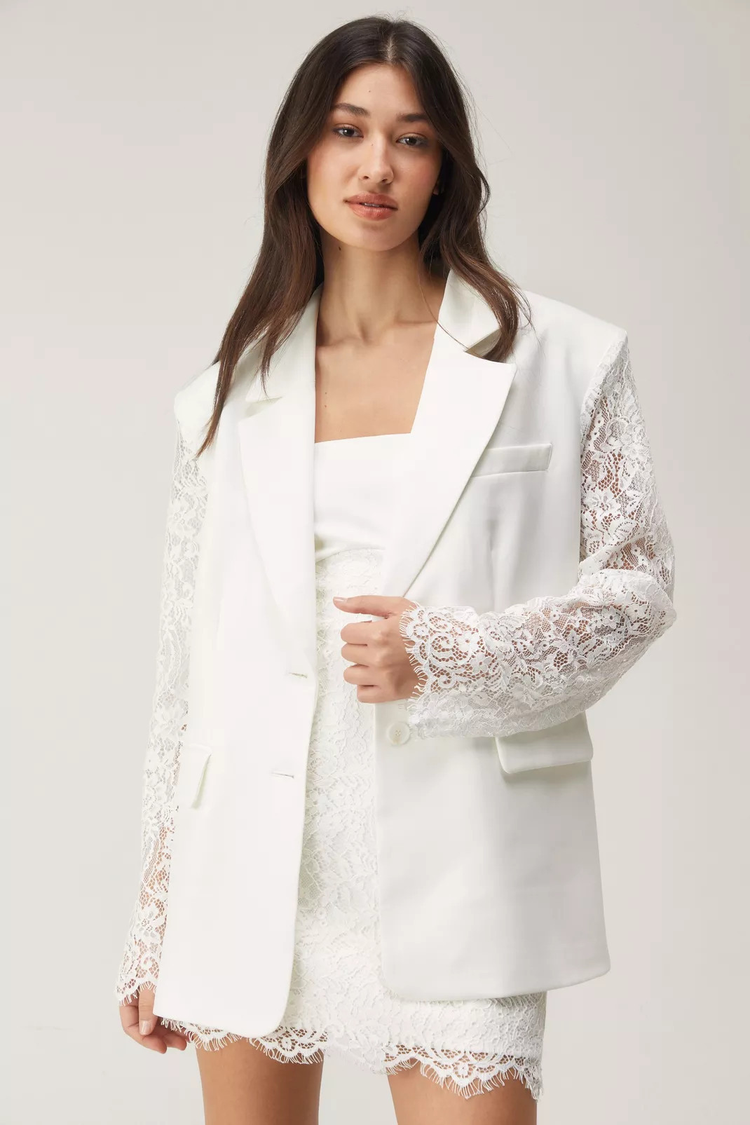 Premium Lace Oversized Blazer | Nasty Gal US