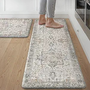 GENIMO Kitchen Mats for Floor 2PCs, Washable Anti Fatigue Mat for Cushioned, 17.3"x47"+17.3"x30",... | Amazon (US)
