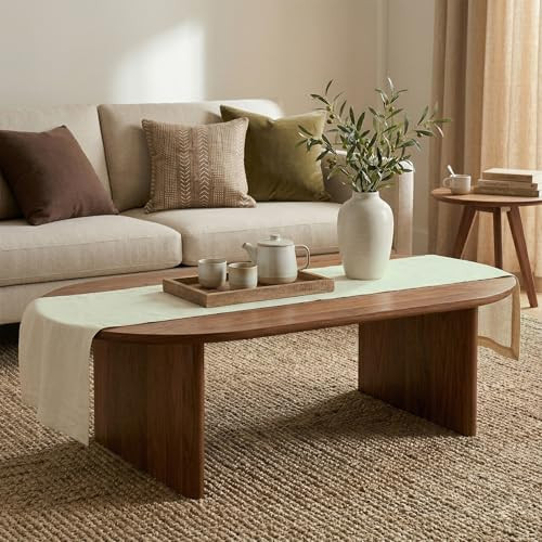 Solino Home Linen Table Runner 60 Inches - 100% Pure Linen Creamy Ivory Table Runner 14 x 60 Inch Ideal for Dresser and Coffee Tables, Summer - Diana Medium Weight | Amazon (US)