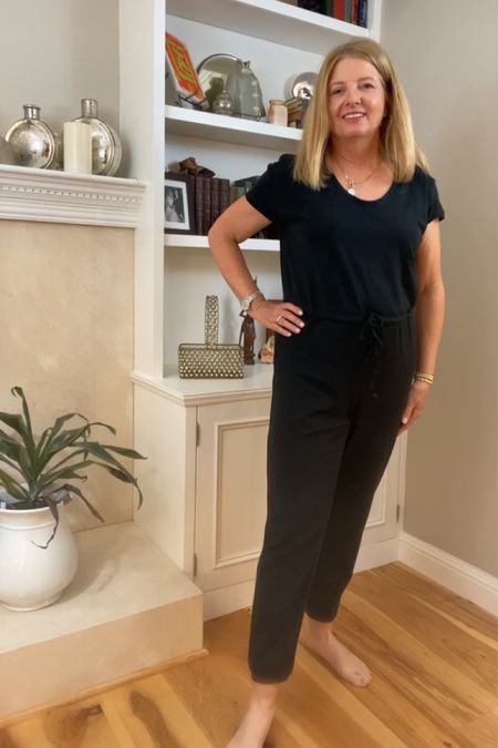 Jumpsuits can be so flattering, elonggating the waistline and legs. This Madewell style is sooo soft and comfy. I dressed it up a little with sandals and bags. Rins TTS. I could have have gone a smidge smaller, but it would have been too hard to take off.

#LTKstyletip