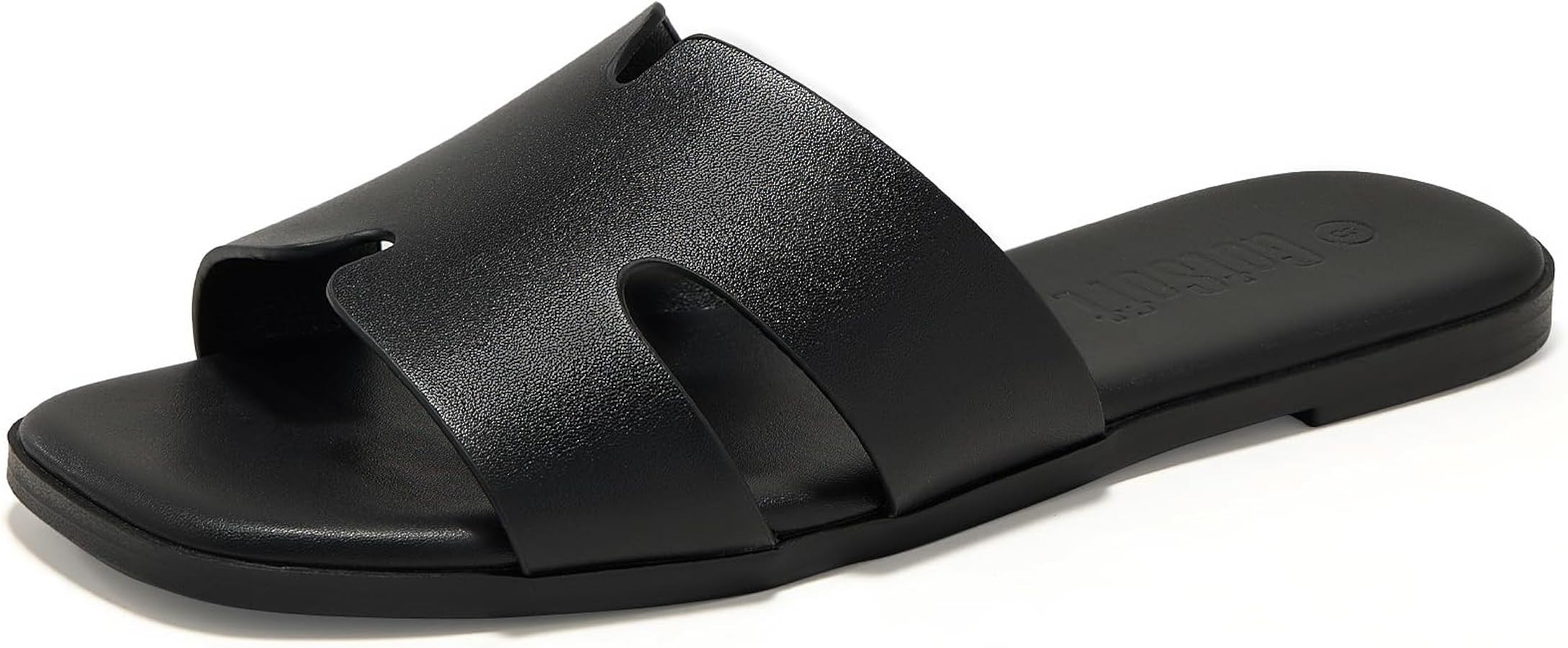 Women's Flat Sandals Square Open Toe Slide Sandal Slip on Comfortable Summer Shoes | Amazon (US)