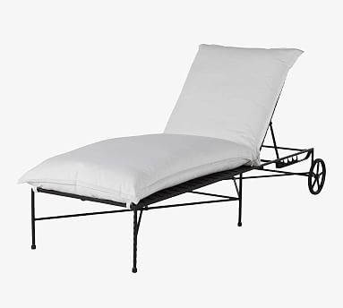 Blithdale Metal Outdoor Single Chaise Lounge with Wheels | Pottery Barn (US)