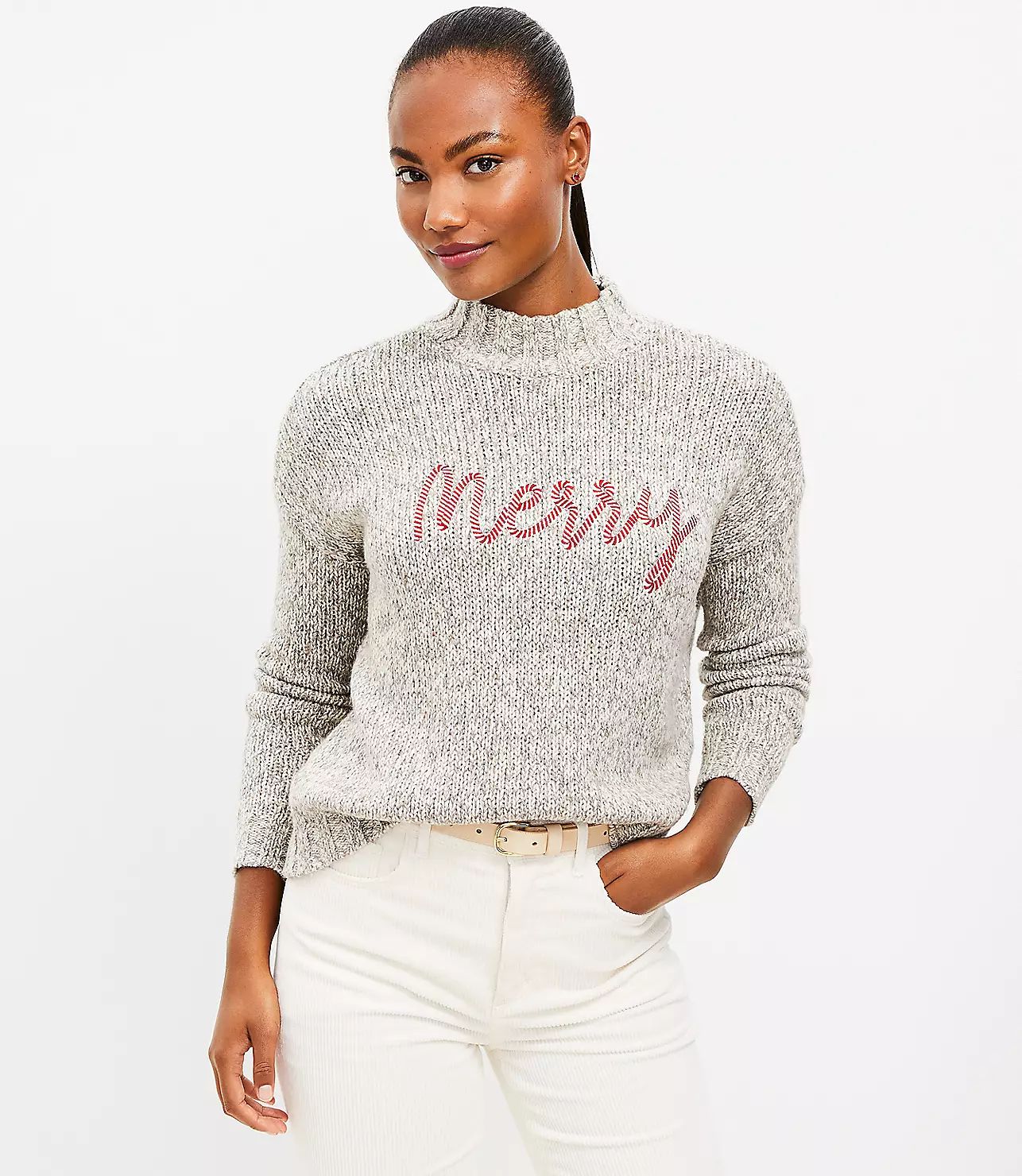 Merry Mock Neck Sweater | LOFT