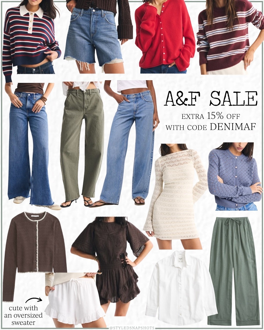 Last day to shop the Abercrombie sale & use code DENIMAF for extra 15% off 