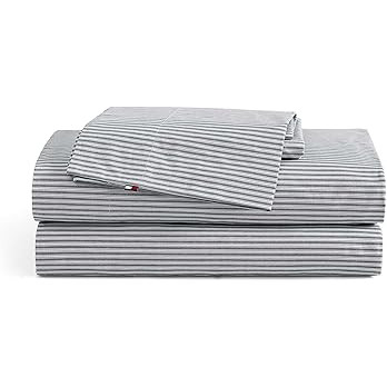 Tommy Hilfiger - Queen Size Sheets Set, Crisp & Tailored Cooling Sheets with a Smooth Cotton Perc... | Amazon (US)