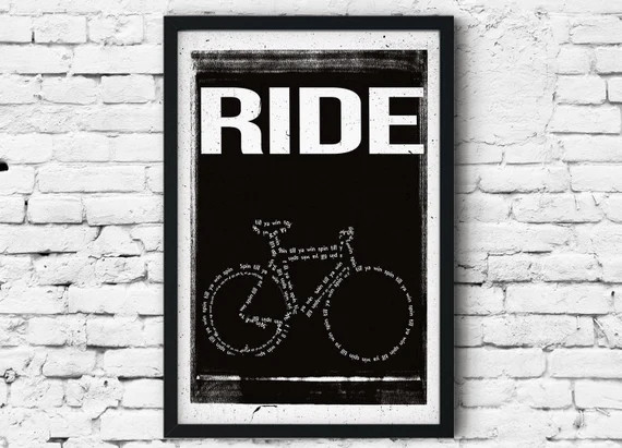 Cycling Poster for Home Gym in Black and White. Indoor Cycling - Etsy | Etsy (US)