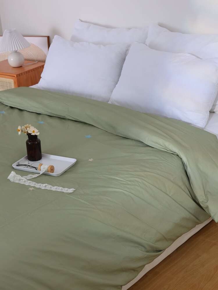 Star Embroidery Duvet Cover Without Filler | SHEIN