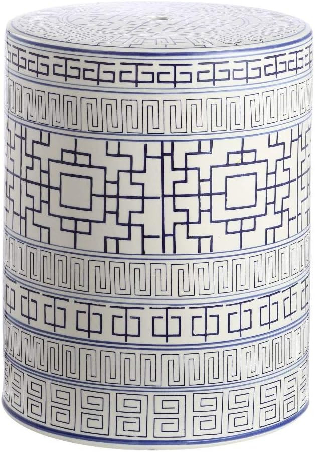 Safavieh ACS4581A Parri Ceramic Decorative Garden Stool, Blue and White | Amazon (US)