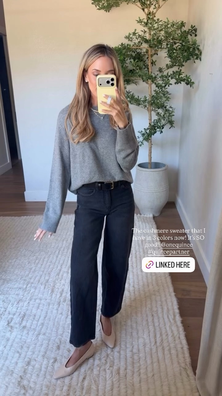 @quince sweater that I know own in multiple colors! Such a good investment 🫶 wearing an xs #quincepartner
