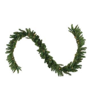 9 ft. x 14 in. Pre-Lit Canadian Pine Artificial Christmas Garland with Clear Lights | The Home Depot