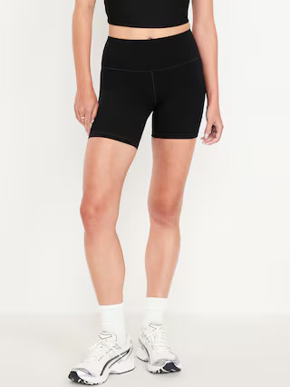 High-Waisted StudioSmooth Biker Shorts -- 6-inch inseam | Old Navy (US)