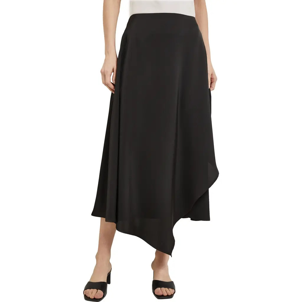 Misook Asymmetric Charmeuse Maxi Skirt in Black at Nordstrom, Size X-Small | Nordstrom