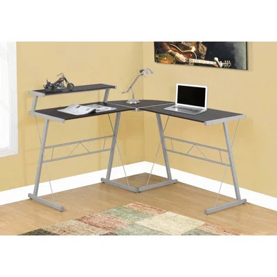 Computer Desk, Home Office, Corner, L Shape, Work, Laptop, Brown Laminate, Contemporary, Modern | Wayfair North America