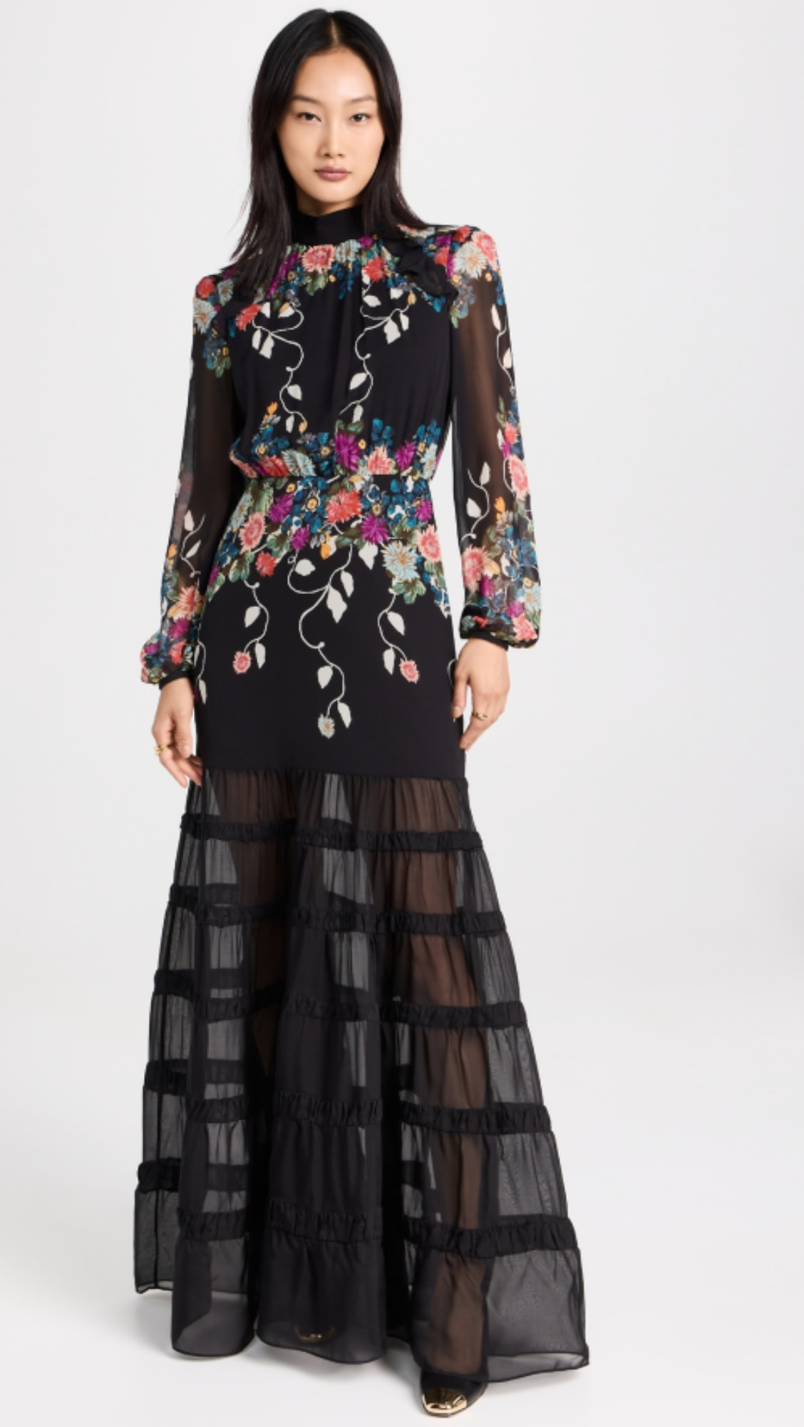 Saloni Jacqui Long Dress | Shopbop | Shopbop