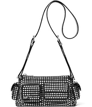 Michael Kors Dakota Small Suede Studded Pocket Crossbody Bag - Black | Dillard's