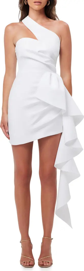 Elliatt Convergence Ruffle One-Shoulder Sheath Minidress | Nordstrom | Nordstrom