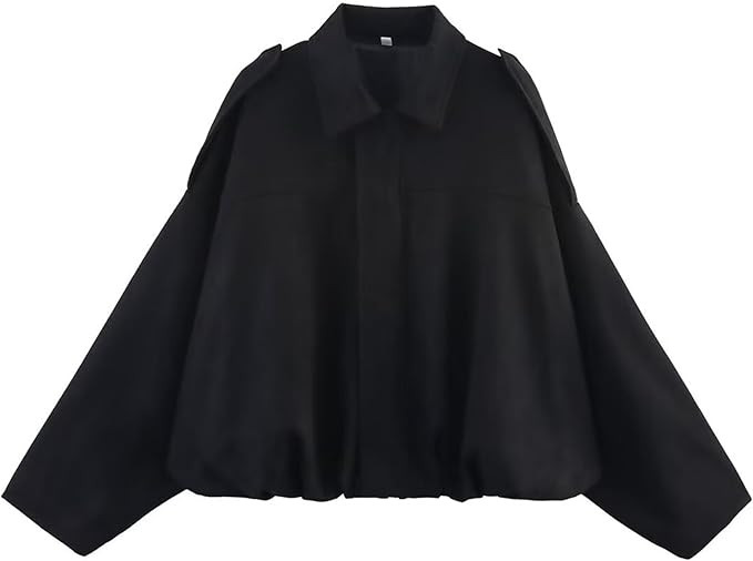 JoinQueen Faux Suede Jacket Women Oversized Long Sleeve Zip Up Epaulet Bomber Leather Jackets Ove... | Amazon (US)