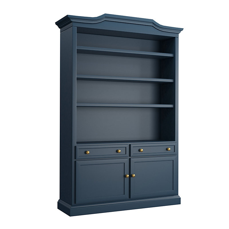 Casa Florentina Josephina Bonnet Top Large Bookcase with Doors - Saturated Slate Blue - Ballard Designs | Ballard Designs, Inc.