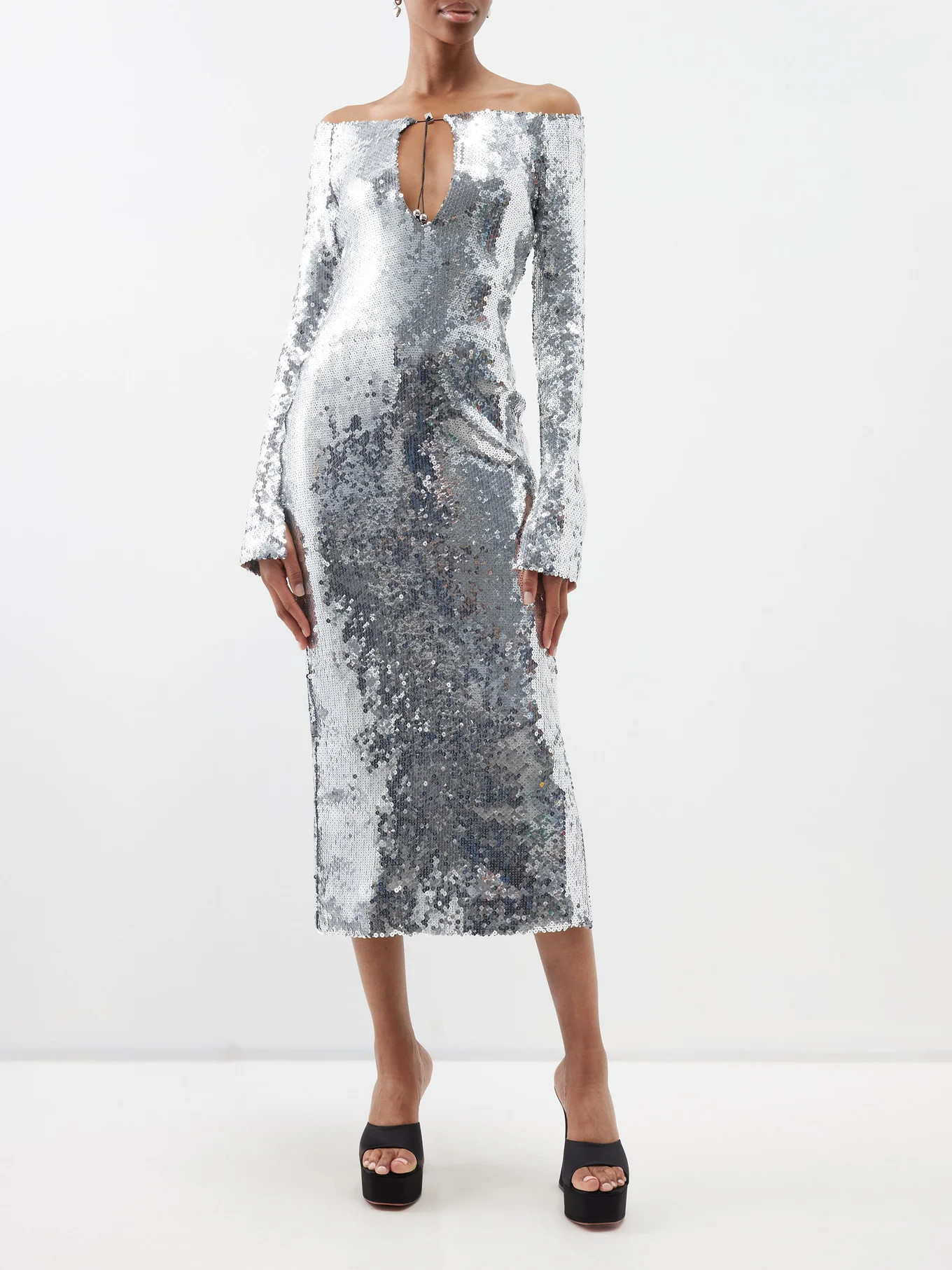 Solare keyhole-cutout sequinned midi dress | Matches (APAC)
