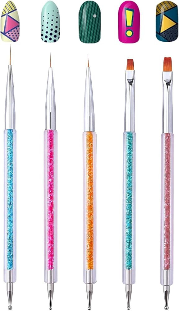 Cizoackle Nail Art Brushes - Double-Ended Brush and Dotting Tool Kit - Elegant Nail Pen Set with ... | Amazon (US)