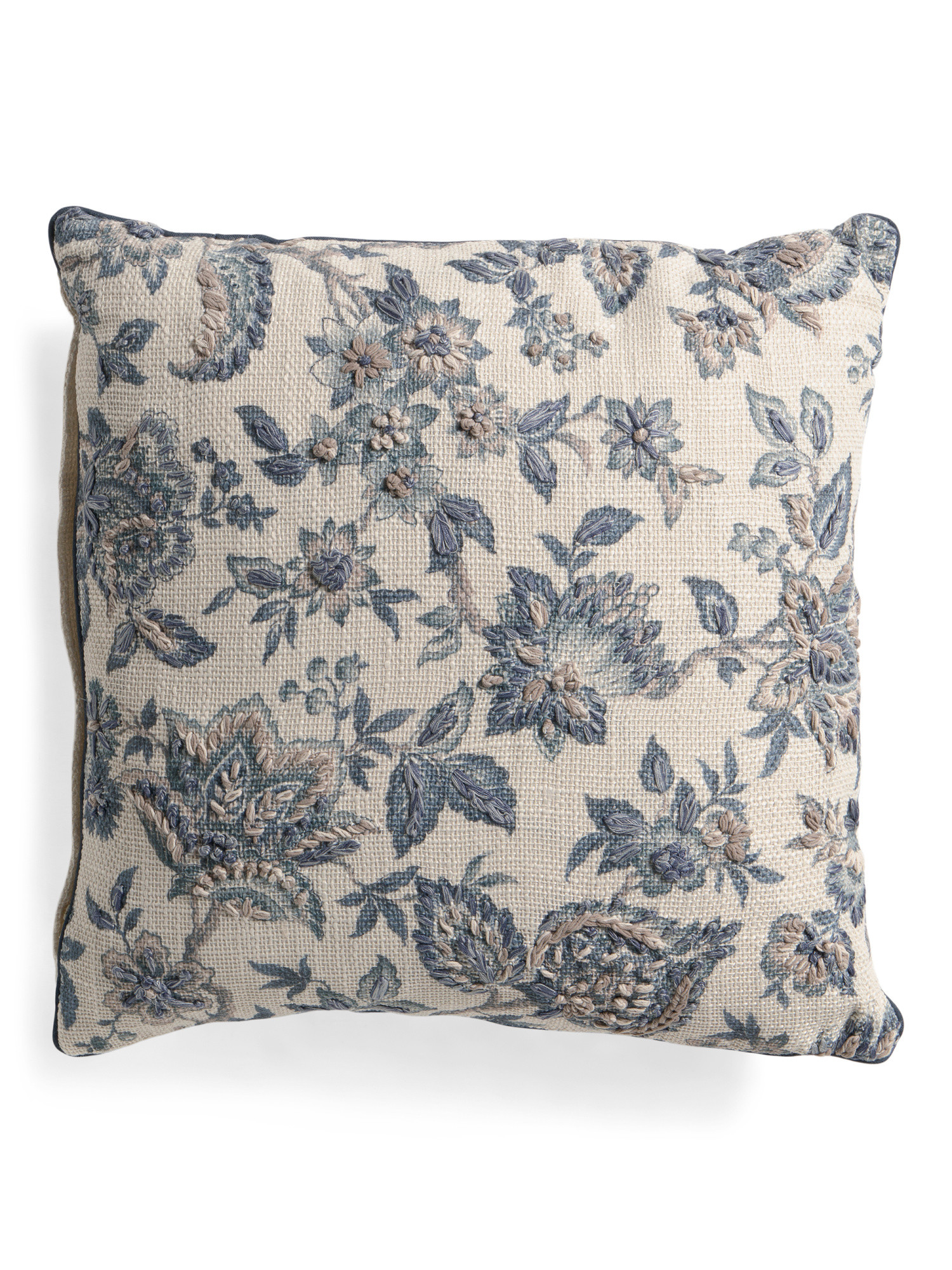 20x20 Embroidered Floral Jacobean Pillow | TJ Maxx