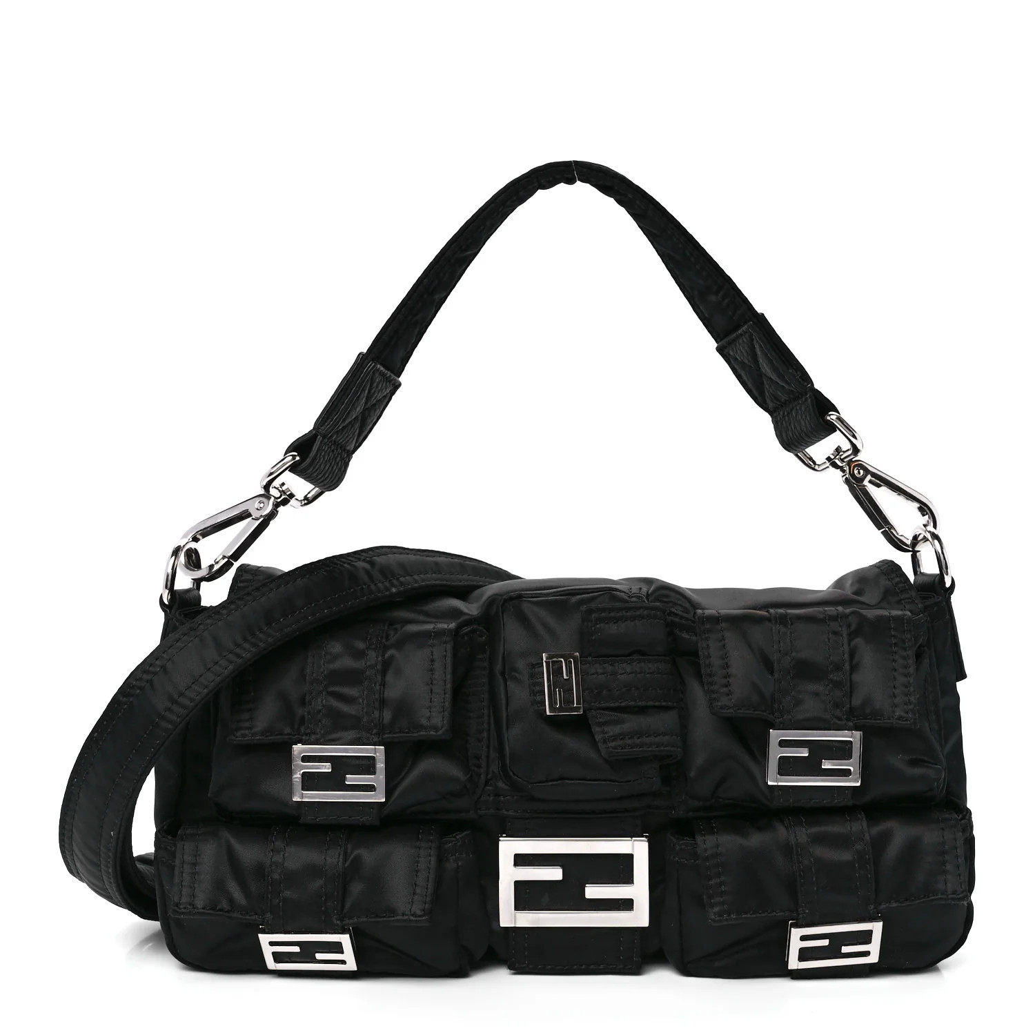 Econyl Cuoio Romano Multipocket Baguette Black | FASHIONPHILE (US)