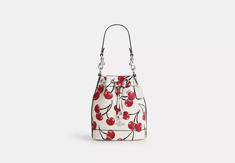 Mini Bucket Bag With Cherry Print | Coach Outlet US