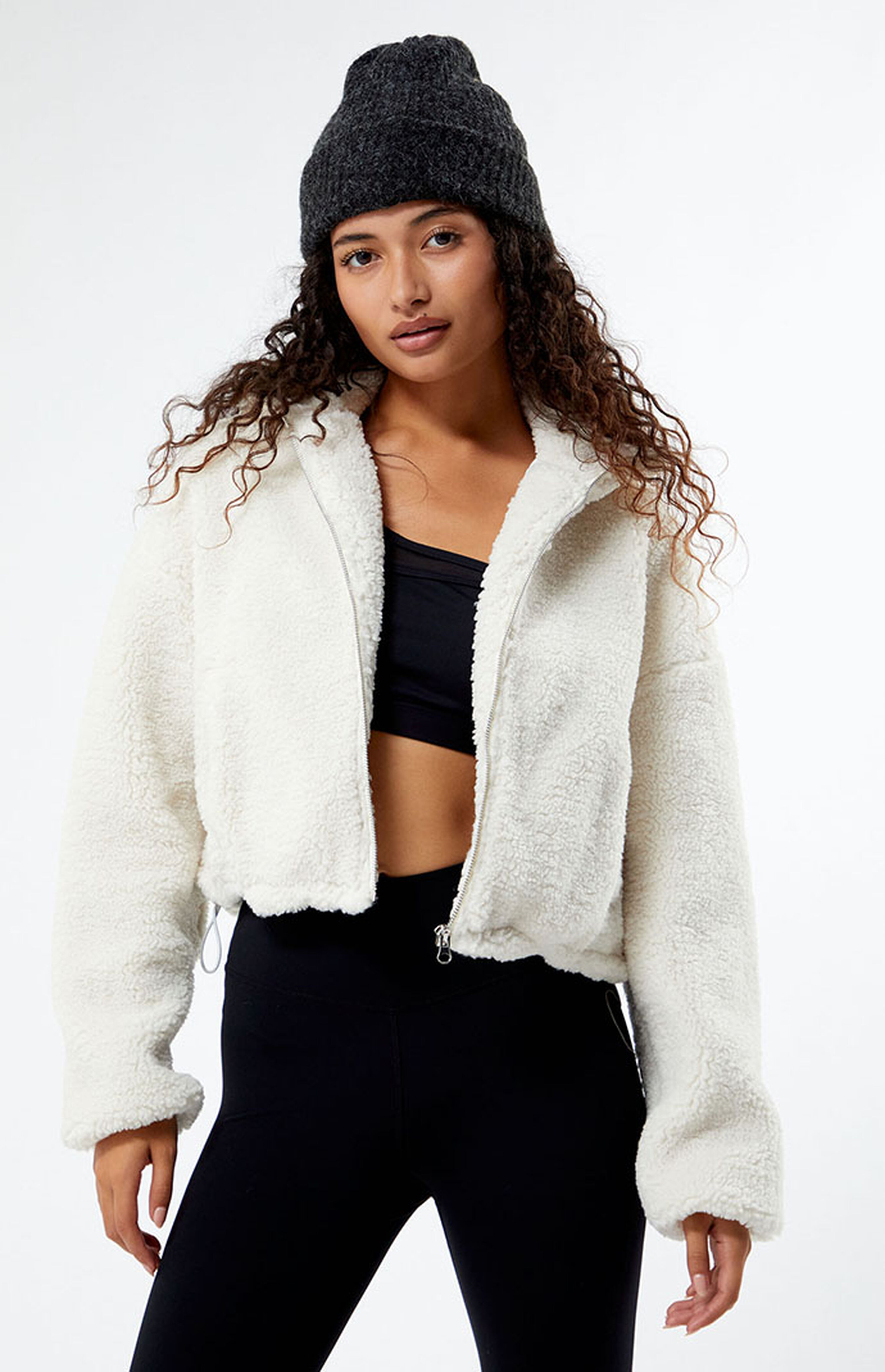 PacSun Sherpa Zip Cropped Jacket | PacSun | PacSun