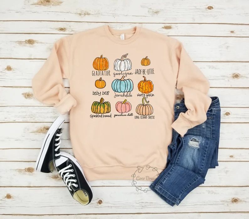 Pumpkin Varieties  unisex fleece sweatshirt. pumpkin shirt | Etsy | Etsy (US)
